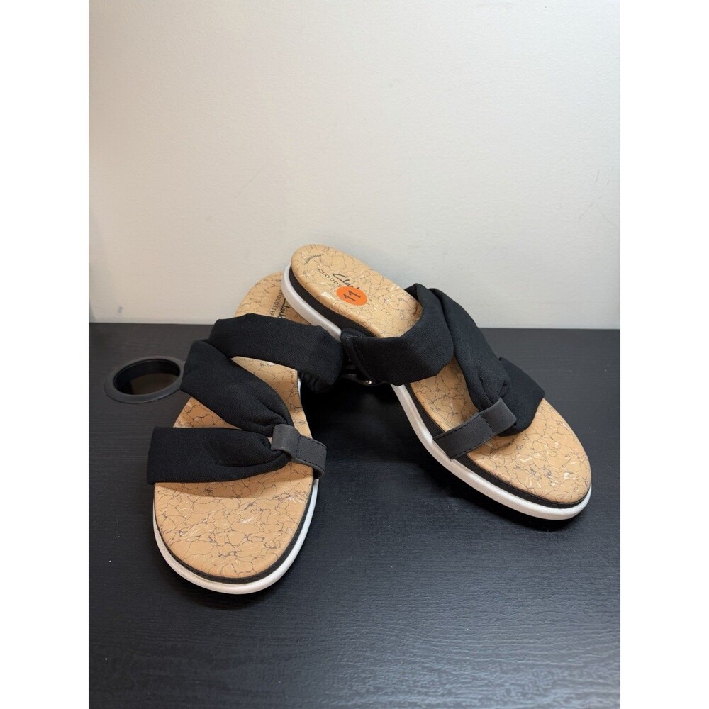 Clarks Sandals Eliza Skip ZStrap Slip On Slide 26164671 Black Fabric Women’s 11